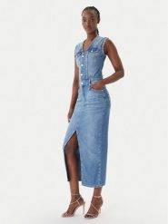 Liu Jo Sukienka jeansowa UA6123 D0309 Niebieski Regular Fit. Niebieskie sukienki damskie Liu Jo, bez wzorów, z bawełny, bez kołnierzyka, bez ramiączek. Za 1,019.00 zł.