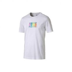 Koszulka sportowa męska Puma Multicolor Graphic. Białe t-shirty sportowe męskie Puma, m, z bawełny, bez ramiączek. Za 187.00 zł.