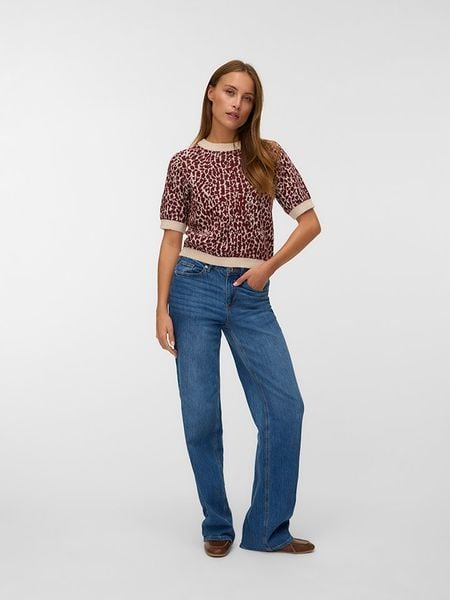 Vero Moda Sweter w kolorze czerwono-beżowym rozmiar: S. Brązowe swetry klasyczne damskie Vero Moda, s, bez kołnierzyka. Za 48.05 zł.