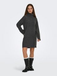 ONLY Sukienka dzianinowa w kolorze antracytowym rozmiar: M. Czarne sukienki damskie Only, na co dzień, m, bez wzorów, z dzianiny, bez kołnierzyka, bez ramiączek, mini, proste. Za 117.73 zł.