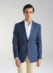 PAKO LORENTE – Granatowa marynarka męska w kratkę. Marynarki męskie Pako Lorente, bez wzorów, z bawełny. Za 499.99 zł.