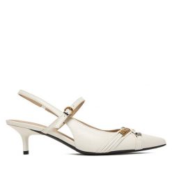 Czółenka PINKO. Białe czółenka damskie Pinko, bez wzorów, bez obcasa. Za 1,099.00 zł.