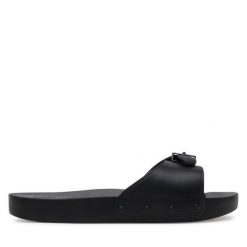 Klapki Scholl. Czarne klapki damskie Scholl, bez wzorów, bez obcasa. Za 129.99 zł.