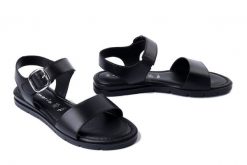 TAMARIS 1-28133-44 001 black, sandały damskie. Czarne sandały damskie Tamaris, bez wzorów, z gumy, bez obcasa. Za 223.92 zł.