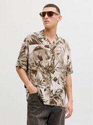 Jack & Jones Koszula Jeff 12288854 Brązowy Relaxed Fit. Brązowe koszule męskie Jack & Jones, m, bez wzorów, z wiskozy, bez kołnierzyka, bez ramiączek. Za 119.99 zł.