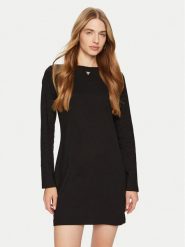 Guess Sukienka codzienna V4BK00 KCHQ1 Czarny Regular Fit. Czarne sukienki damskie Guess, na co dzień, m, z aplikacjami, z bawełny, bez kołnierzyka, bez ramiączek, proste. Za 179.99 zł.
