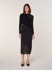 Rodier Wełniany sweter w kolorze czarnym rozmiar: S. Czarne swetry klasyczne damskie Rodier, s, prążkowane, bez kołnierzyka. Za 404.99 zł.