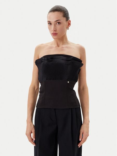 Rinascimento Top CFC0019748002 Czarny Slim Fit. Czarne topy damskie RINASCIMENTO, m, bez wzorów, z syntetyku, bez ramiączek. Za 227.99 zł.