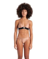 Strój kąpielowy damski dwuczęściowy bikini na basen Arena Logo Tape. Czarne bikini damskie Arena, bez wzorów. Za 61.98 zł.