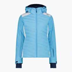 Kurtka narciarska damska CMP 35W0166 Zip Hood. Niebieskie kurtki damskie CMP, bez wzorów, bez kaptura, narciarskie. Za 879.99 zł.