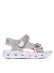 Skechers Sandały S-Lights: Heart Lights Sandal - Sugar Sparks 303114L/SLPK Szary. Szare sandały dziewczęce Skechers, z materiału, bez zapięcia. Za 199.99 zł.
