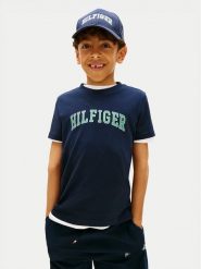 Tommy Hilfiger T-Shirt KB0KB10420 Granatowy Regular Fit. Niebieskie t-shirty chłopięce Tommy Hilfiger, bez wzorów, z bawełny, bez ramiączek. Za 109.99 zł.