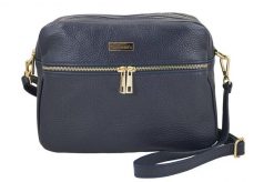 Listonoszka skórzana BARBERINI'S 979-4 granatowa. Niebieskie shopper bag damskie Barberinis, bez wzorów, ze skóry, duże, bez dodatków. Za 229.99 zł.