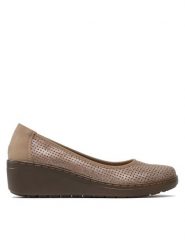 Go Soft Półbuty WS3392-1 Beżowy. Brązowe półbuty damskie GO SOFT, bez wzorów, ze skóry, bez obcasa, na koturnie. Za 64.99 zł.
