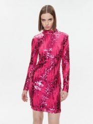 Fracomina Sukienka koktajlowa FQ23WD1002W66701 Różowy Slim Fit. Czerwone sukienki damskie Fracomina, xl, bez wzorów, z syntetyku, wizytowe, bez kołnierzyka, bez ramiączek. Za 1,119.00 zł.
