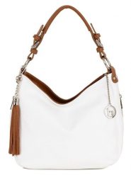 Lia Biassoni Skórzana torebka "Garga" w kolorze biało-jasnobrązowym - 36 x 26 x 10 cm rozmiar: onesize. Białe torebki klasyczne damskie Lia Biassoni, bez wzorów, z materiału, bez dodatków. Za 304.99 zł.