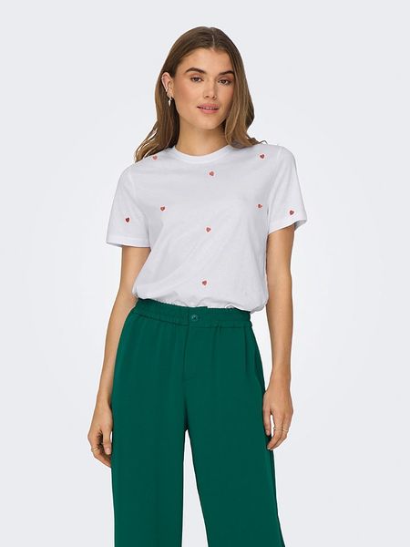 ONLY Koszulka w kolorze białym rozmiar: XL. Białe bluzki damskie Only, xl, bez wzorów, z bawełny, bez kołnierzyka, bez ramiączek. Za 56.93 zł.