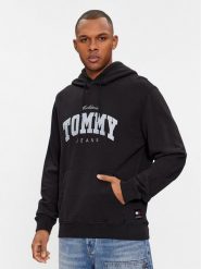 Tommy Jeans Bluza Varsity DM0DM18401 Czarny Regular Fit. Czarne bluzy bez kaptura męskie Tommy Jeans, l, z bawełny. Za 279.99 zł.
