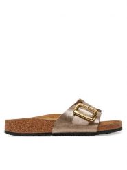 Birkenstock Klapki Catalina Cushion Buckle 1029416 Brązowy. Brązowe klapki damskie Birkenstock, bez wzorów, ze skóry, bez obcasa. Za 499.99 zł.