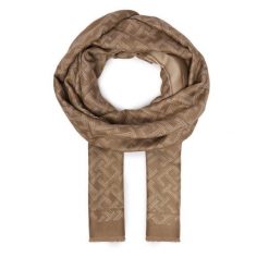 Szal Tommy Hilfiger. Brązowe szaliki i kominy damskie Tommy Hilfiger, bez wzorów. Za 289.99 zł.