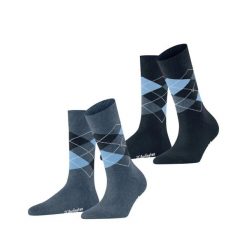 Skarpetki damskie Burlington Everyday Argyle (x2). Niebieskie skarpetki damskie Burlington, bez wzorów, z bawełny. Za 119.50 zł.