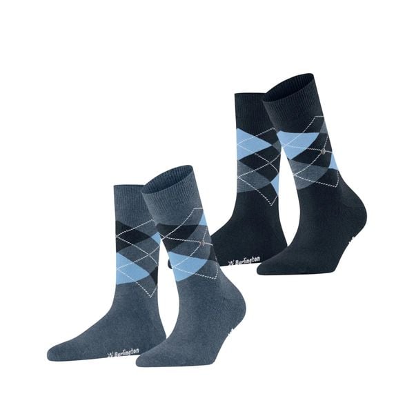Skarpetki damskie Burlington Everyday Argyle (x2). Niebieskie skarpetki damskie Burlington, bez wzorów, z bawełny. Za 119.50 zł.
