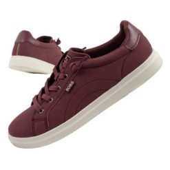 Buty Skechers Bobs D'vine 114466/BURG czerwone. Czerwone buty sportowe na co dzień damskie bez wzorów, ze skóry ekologicznej. Za 242.91 zł.
