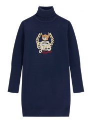 Guess Sukienka dzianinowa J6BK14 Z1299 Granatowy Regular Fit. Niebieskie sukienki dziewczęce Guess, z aplikacjami, z dzianiny, bez ramiączek. Za 284.99 zł.