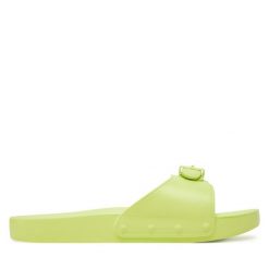 Klapki Scholl. Zielone klapki damskie Scholl, bez wzorów, bez obcasa. Za 139.99 zł.