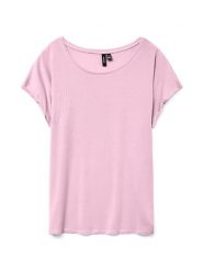 Vero Moda Koszulka w kolorze jasnoróżowym rozmiar: M. Różowe bluzki damskie Vero Moda, m, bez wzorów, bez kołnierzyka, bez ramiączek. Za 65.69 zł.