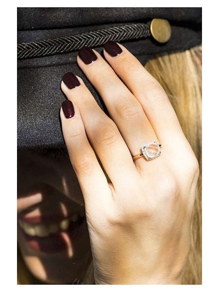 DIAMOND & CO Złoty pierścionek "Quartissime" z diamentami i kwarcem różowym rozmiar: 58. Różowe pierścionki damskie Diamond & Co, z diamentem, złote. Za 1,439.37 zł.