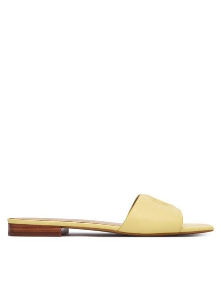 LAUREN RALPH LAUREN Klapki 802959143012 Żółty. Żółte klapki damskie Lauren Ralph Lauren, bez wzorów, ze skóry, bez obcasa. Za 589.99 zł.