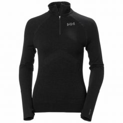 Bluza damska 1/2 zip Helly Hansen h1 pro lifa seamless. Czarne bluzy sportowe damskie Helly Hansen, l, bez wzorów, bez ramiączek, bez kaptura. Za 596.00 zł.