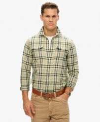 Superdry Koszula Merchant lniana w kratę. Szare koszule męskie Superdry., m, bez wzorów, z bawełny, bez kołnierzyka, bez ramiączek. Za 374.80 zł.
