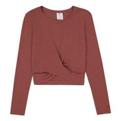 Koszulka Damska Z Zawijanym Przodem. Brązowe t-shirty damskie CHAMPION, bez wzorów, bez kołnierzyka. Za 83.99 zł.