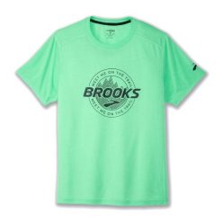 Koszulka do biegania męska Brooks Distance 3.0. Zielone t-shirty sportowe męskie Brooks, m, bez ramiączek, do biegania. Za 129.99 zł.