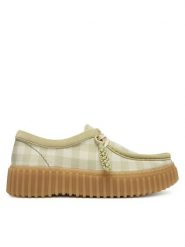 Clarks Półbuty Torhill Bee 26186299 Zielony. Zielone półbuty damskie Clarks, bez wzorów, z materiału, bez obcasa, na płaskiej podeszwie. Za 519.99 zł.