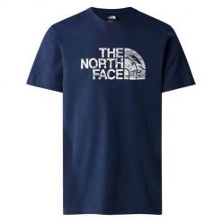Koszulka sportowa męska The North Face Woodcut Dome Tee Tnf. Niebieskie t-shirty sportowe męskie The North Face, m, z bawełny, bez ramiączek, trekkingowe. Za 239.00 zł.