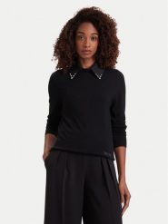 Liu Jo Sweter WF6452 MA16R Czarny Regular Fit. Czarne swetry klasyczne damskie Liu Jo, m, z wiskozy, bez kołnierzyka. Za 649.99 zł.