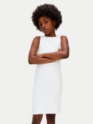 Calvin Klein Jeans Sukienka letnia LVCKSJH07G Biały Slim Fit. Białe spodnie dziewczęce Calvin Klein Jeans, na lato, bez wzorów, z bawełny, bez ramiączek. Za 189.99 zł.