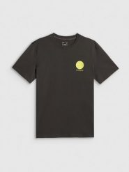 4F T-shirt regular z nadrukiem męski - szary M. Szare t-shirty męskie 4f, m, bez wzorów, z bawełny, bez kołnierzyka. Za 69.99 zł.
