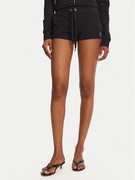 Juicy Couture Szorty sportowe JCWHS125312 Czarny Loose Fit. Czarne spodenki sportowe damskie Juicy Couture, l, z bawełny. Za 209.99 zł.