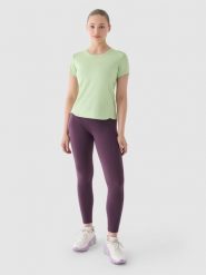 4F Legginsy do biegania z wysokim stanem damskie - fioletowe M. Fioletowe legginsy damskie 4f, m, bez wzorów, z dzianiny. W wyprzedaży za 99.99 zł.