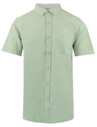 Weekendowa Koszula Męska z Kory Bawełnianej - Brave Soul - Miętowa Zieleń. Zielone koszule męskie Brave Soul, l, bez wzorów, z bawełny, bez kołnierzyka, bez ramiączek. Za 129.00 zł.