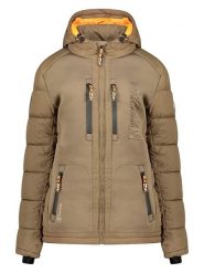 Geographical Norway Kurtka zimowa "Beachwood" w kolorze szarobrązowym rozmiar: XXL. Brązowe kurtki damskie Geographical Norway, na zimę, xxl, z aplikacjami, z puchu, bez kaptura. Za 309.65 zł.