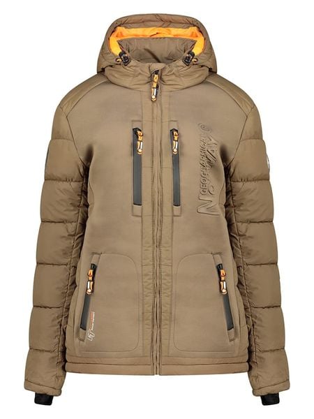 Geographical Norway Kurtka zimowa "Beachwood" w kolorze szarobrązowym rozmiar: XXL. Brązowe kurtki damskie Geographical Norway, na zimę, xxl, z aplikacjami, z puchu, bez kaptura. Za 309.65 zł.