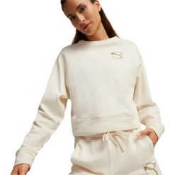 Bluza sportowa damska Puma Better Sportswear Crew. Brązowe bluzy bez kaptura damskie Puma, l. Za 390.00 zł.