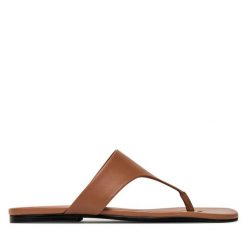 Japonki Gino Rossi. Brązowe klapki damskie Gino Rossi, bez wzorów, bez obcasa. Za 229.99 zł.
