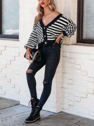 Milan Kiss Kardigan w kolorze czarno-białym rozmiar: S. Białe kardigany damskie Milan Kiss, s, bez wzorów. Za 200.60 zł.