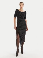 Simona Corsellini Sukienka koktajlowa A25CEABO5001 Czarny Slim Fit. Czarne sukienki damskie SIMONA CORSELLINI, bez wzorów, z syntetyku, wizytowe, bez kołnierzyka, bez ramiączek. Za 1,689.00 zł.